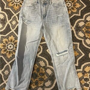 VERVET BY FLYING MONKEY Light Wash Distressed Cropped Jeans